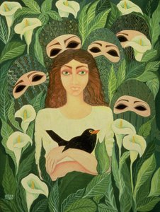 1988年的囚犯（丙烯画布） 作者 莱拉·沙瓦（Laila Shawa）